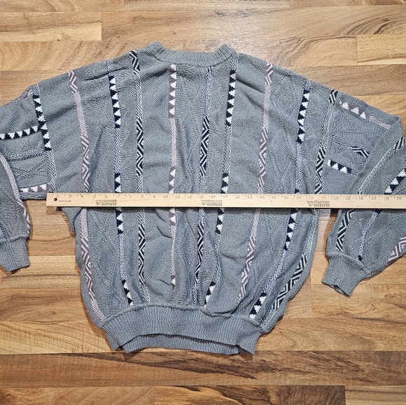 St Croix Knits Gray Sweater Men’s XL Made in USA Textured 3D Cotton - Picture 4 of 6